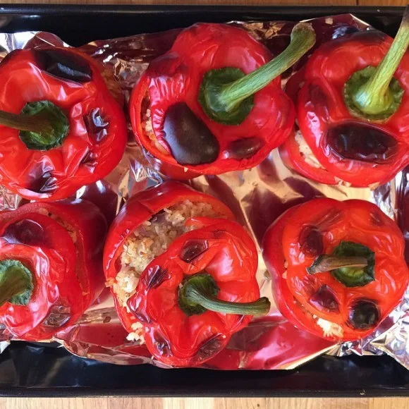 Red peppers stuffed with jewelled Pilav from the Traveller's Table Photo: Heatheronhertravels.com