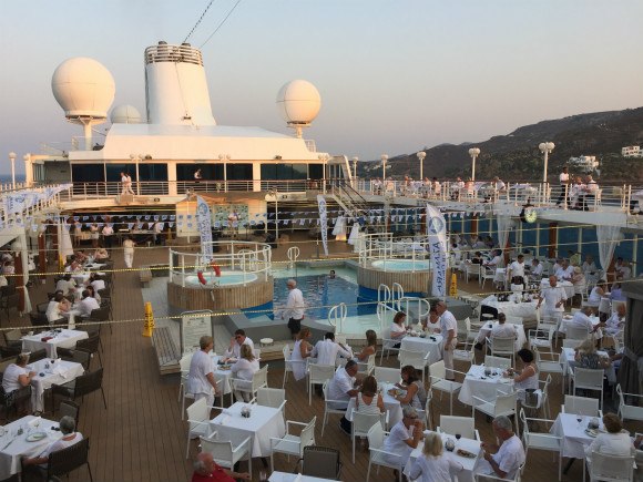 Azamara Journey White night party Photo: Heatheronhertravels.com