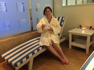 Heather after the spa at Electra Palace Hotel Athens Photo: Heatheronhertravels.com