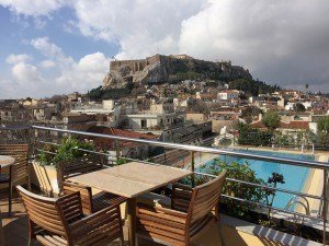Roof terrace pool at Electra Palace Hotel in Athens Photo: Heatheronhertravels.com