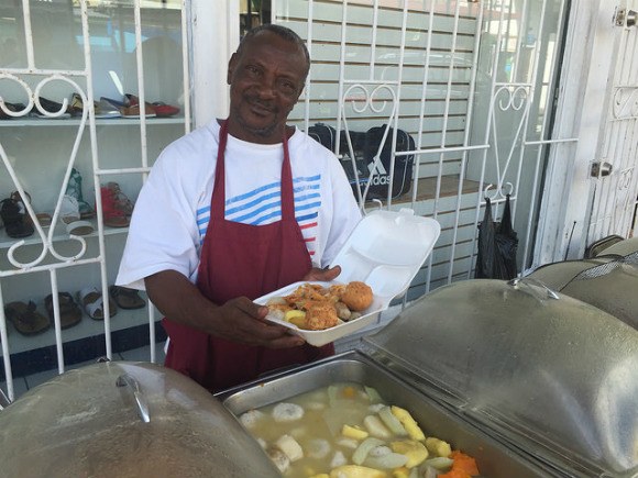 Street food vendor on St Kitts Heatheronhertravels.com