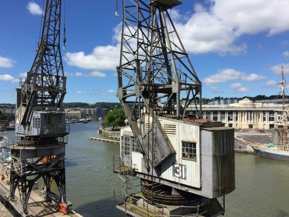 Cranes from the rooftop of M-Shed