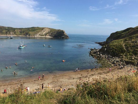 Lulworth cove on our cycle ride through Dorset Photo: Heatheronhertravels.com