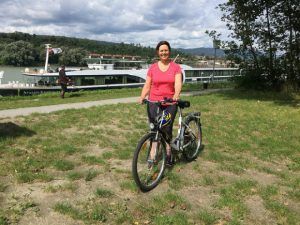 Cycling by the Danube on an Avalon Cruise excursion Photo: Heatheronhertravels.com