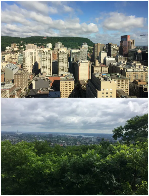 View from Le Centre Sheraton Montreal and from Mont Royal Park across the city Photo: Heatheronhertravels.com