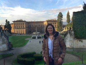 Heather at Pitti Palace in Florence