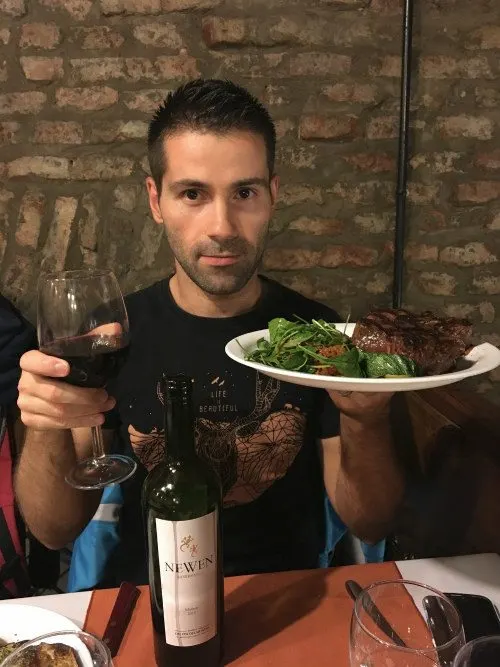 Popular foods in Argentina - Malbec and steak Seb Photo: Heatheronhertravels.com