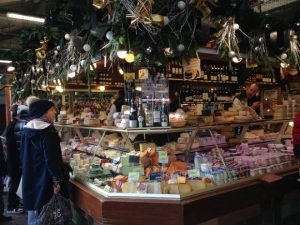 Cheese stall at covered market Marche d'Aligre, Paris Photo: Heatheronhertravels.com