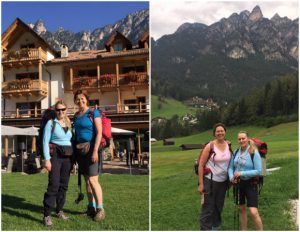 Before and after our hike in South Tyrol