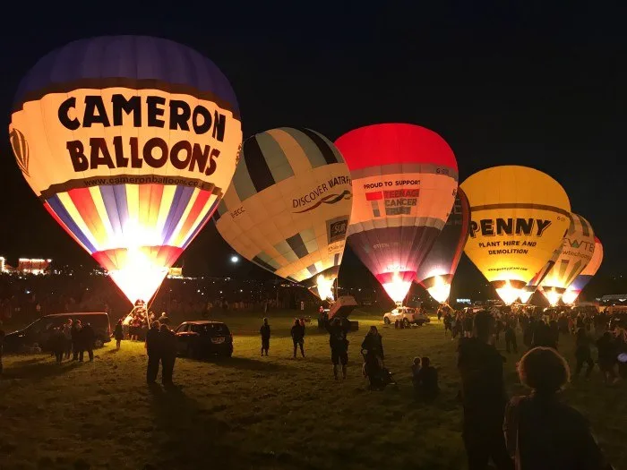 Night Glow at Bristol Balloon Fiesta Photo: Heatheronhertravels.com