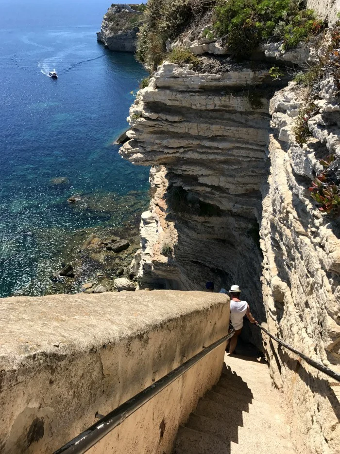 King of Aragon's steps - Bonifacio in Corsica with Voyages to Antiquity Photo: Heatheronhertravels.com