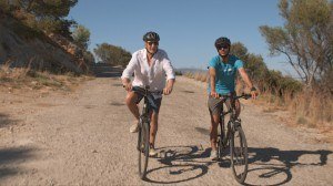 Larry Lamb goes cycling in Palma Mallorca