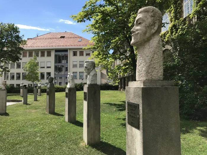 Statues of famous residents of Graz in Austria - Graz Austria things to do Photo: Heatheronhertravels.com