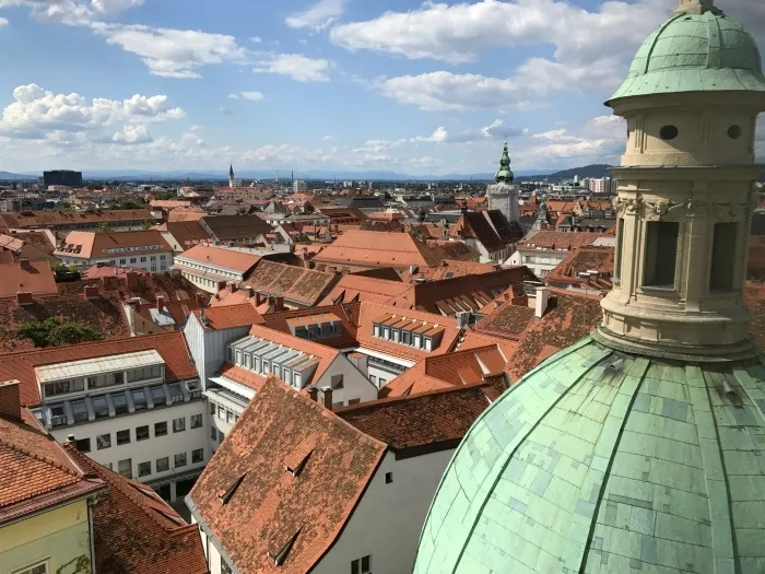 View from the Mausoleum in Graz - things to do in Graz Austria Photo: Heatheronhertravels.com