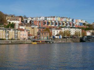 Coloured houses in Bristol