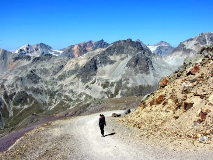 St Moritz hiking - Walking down from Piz Nair - hiking in St Moritz Engadin Switzerland Photo © 2018 • The Artful Passport