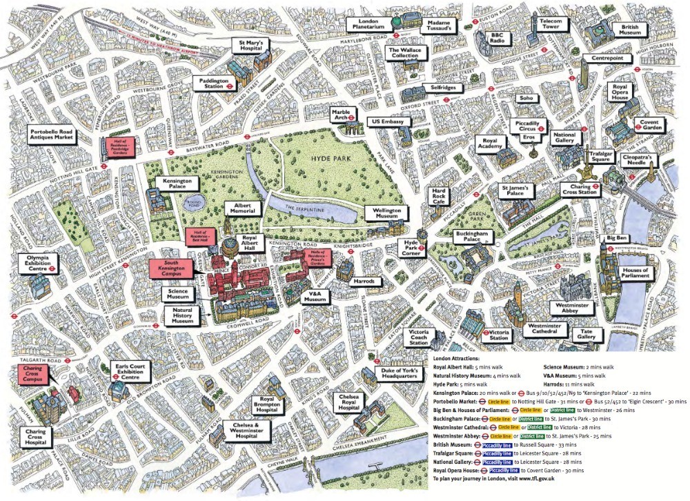 Cultural map of London - things to do in London with Imperial College Summer accommodation
