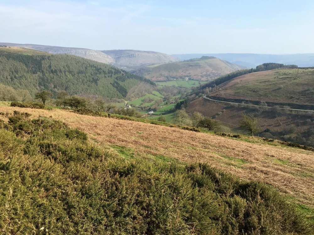 View of Dee Valley from Horseshoe Pass in North East Wales - walks from Ponderosa Café Photo Heatheronhertravels.com