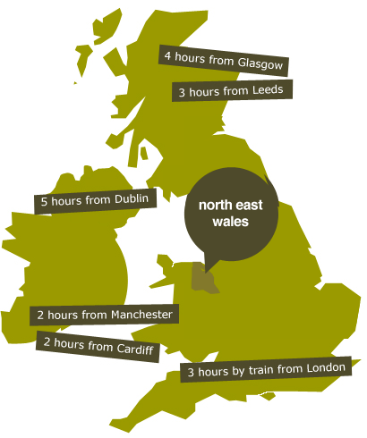 Map of North East Wales