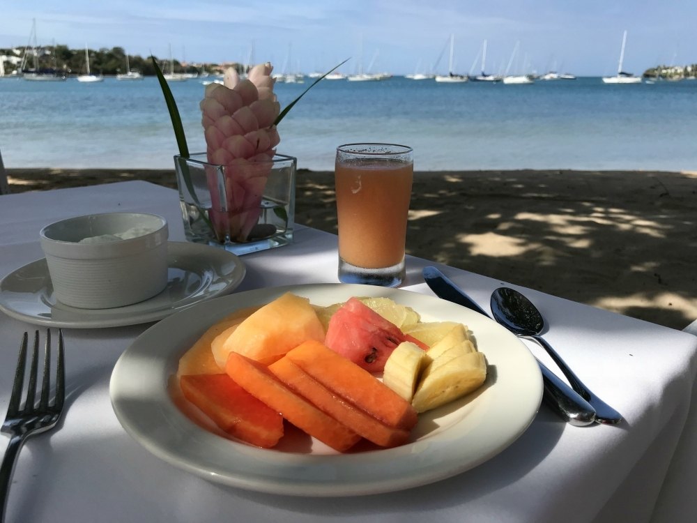 Breakfast at Calabash luxury 5 star hotel Grenada Photo Heatheronhertravels.com