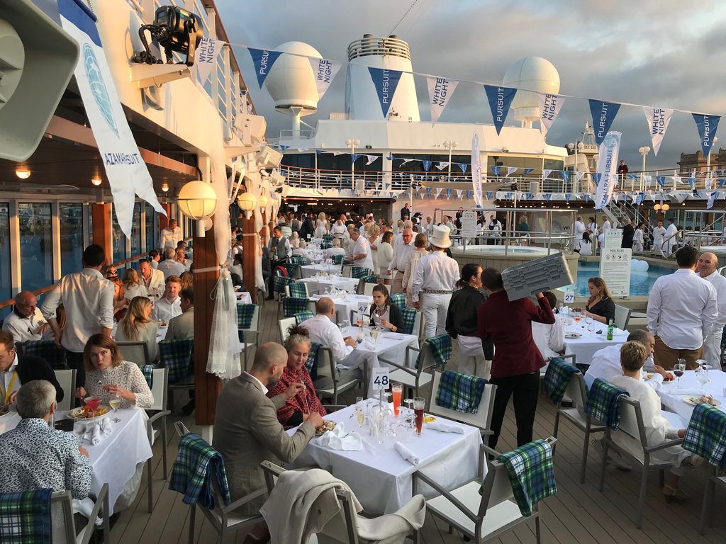 White Night party on Azamara Pursuit in Cherbourg Photo Heatheronhertravels.com