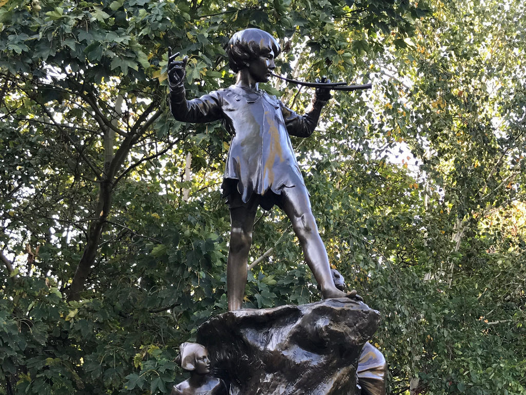 Peter Pan statue at Kensington Gardens, London.