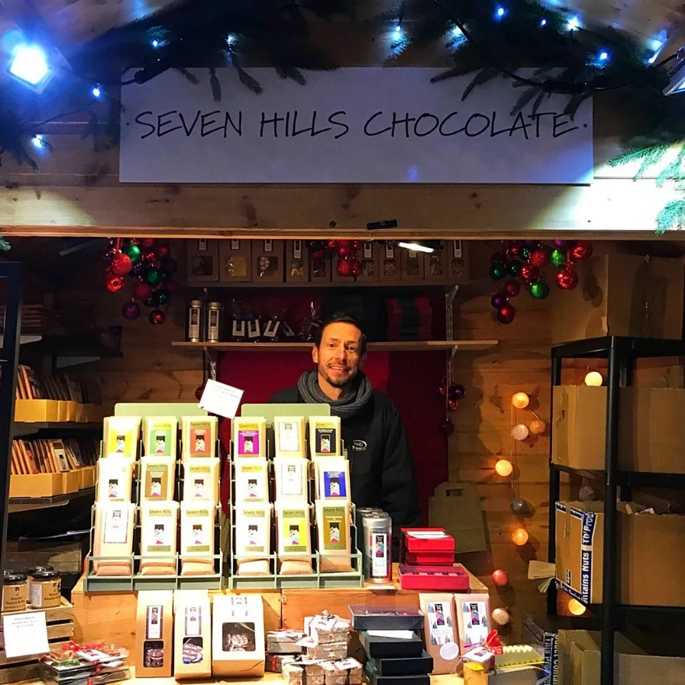 Chocolate stall Christmas market in Bath Photo Heatheronhertravels.com