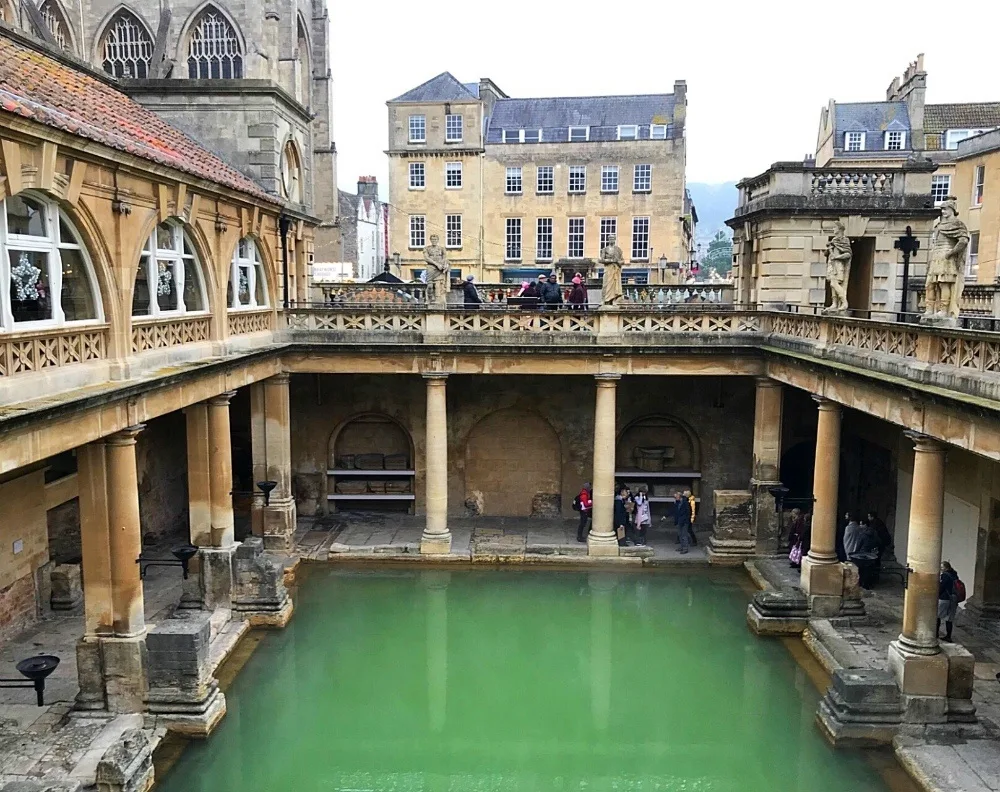 Roman Baths Christmas market in Bath Photo Heatheronhertravels.com