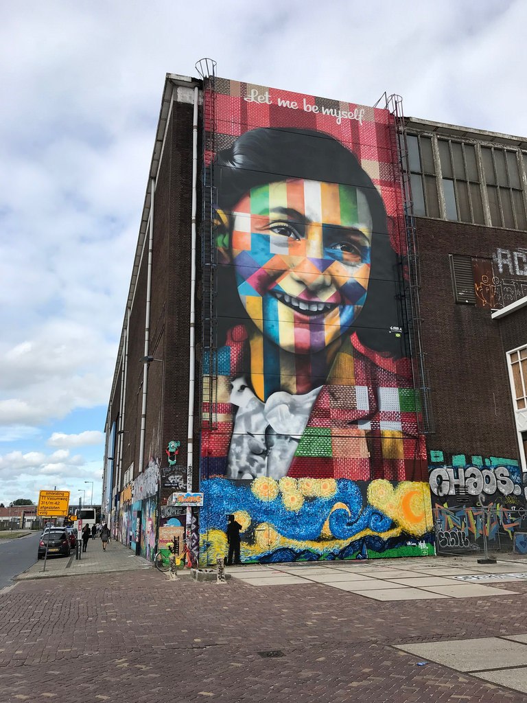 Anne Frank Mural in Amsterdam