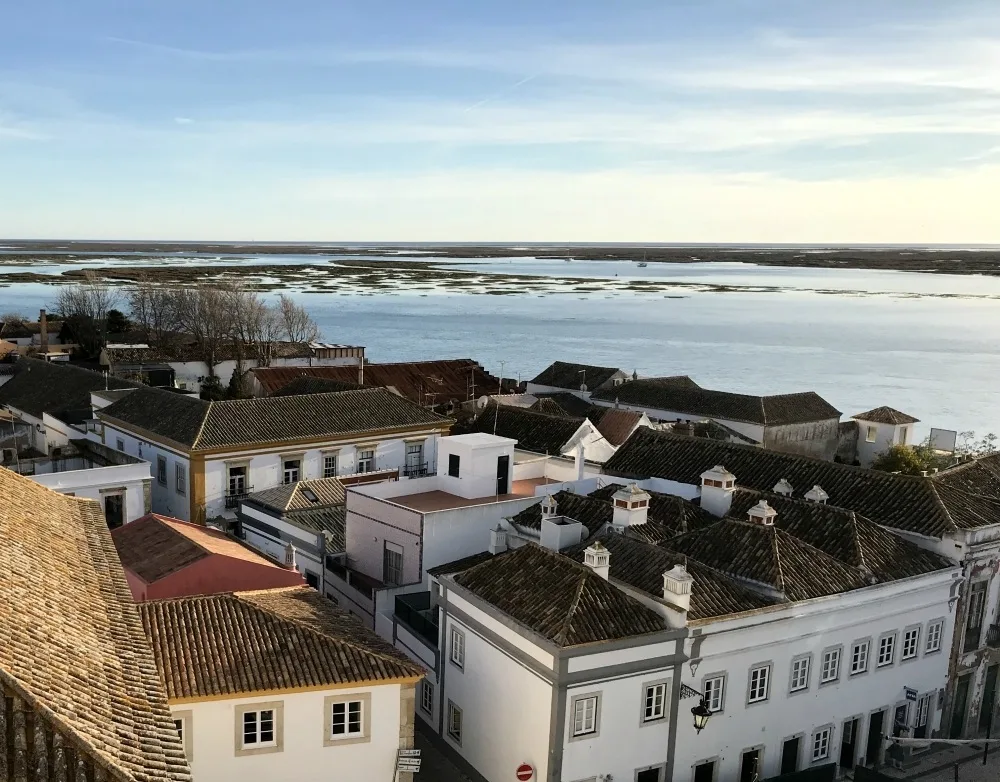 View from Faro Cathedral over Ria Formosa lagoon