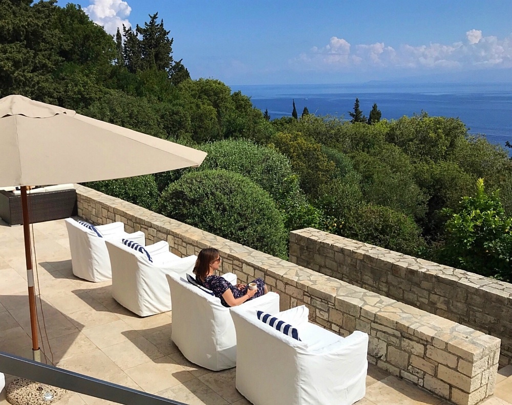 Luxury Paxos Villa Greece - Villa Glaros view from the terrace Photo Heatheronhertravels