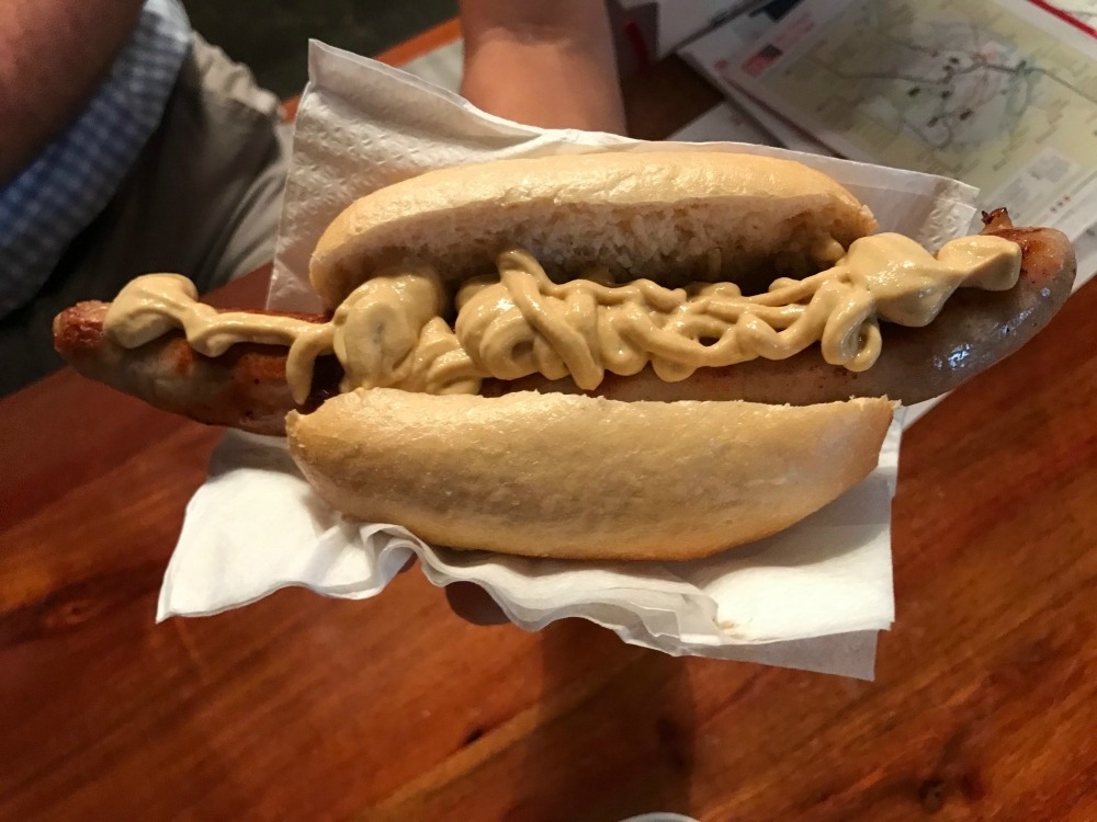 Thuringia Sausage at Faust Food in Erfurt, Thuringia, Germany