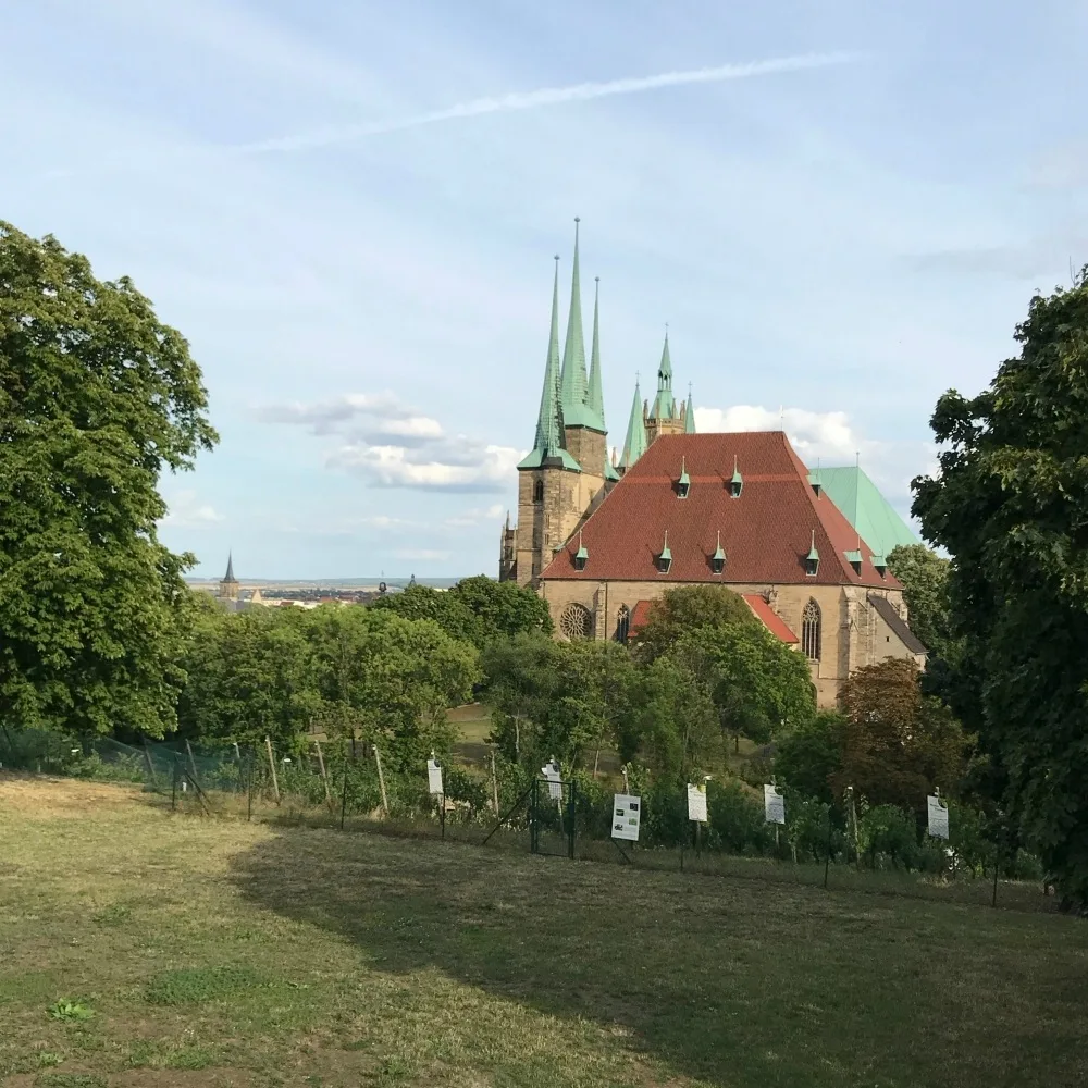 View of cathedral from Petersburg Citadel in Erfurt Photo Heatheronhertravels.com