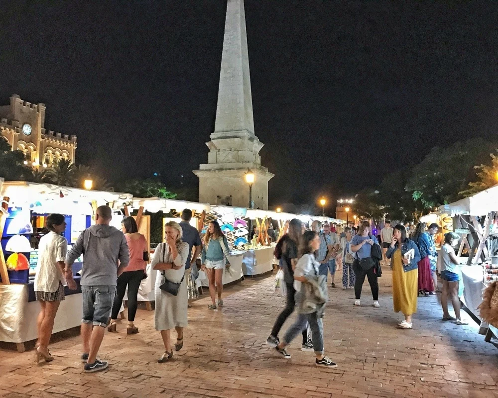 Night Market in Ciutadella Menorca Spain Photo Heatheronhertravels.com