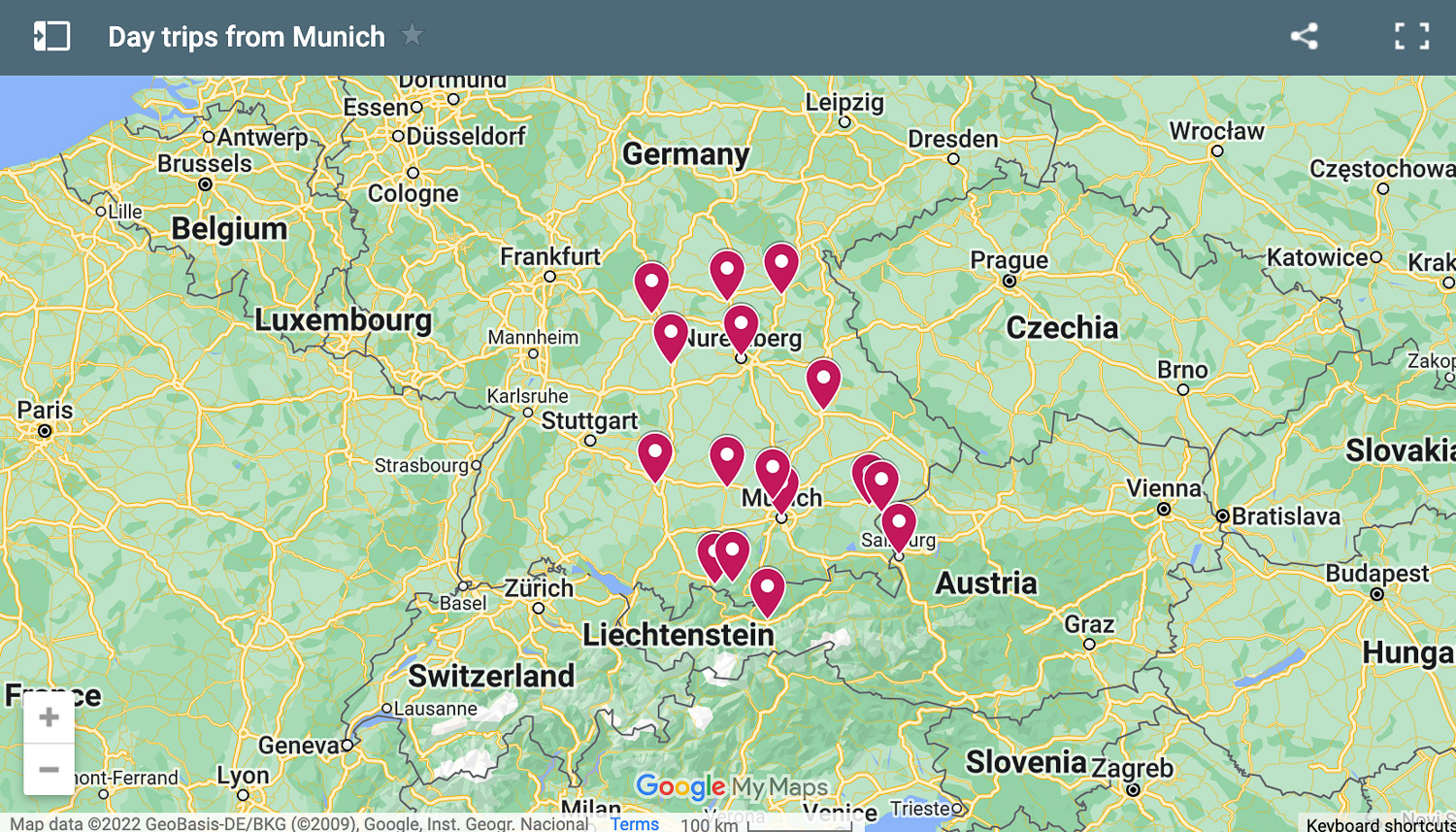 Day Trips from Munich Google Maps