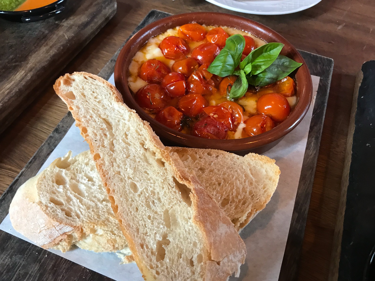 Cherry tomatoes and goats cheese at Cantina Teguise Photo Heatheronhertravels.com
