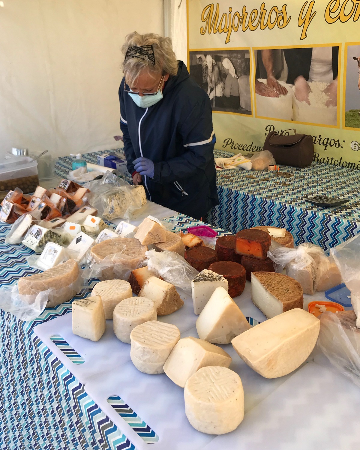 Goats cheese in the market at Teguise Photo Heatheronhertravels.com