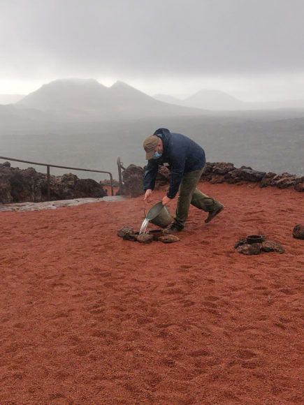 The geyser in Timanfaya National Park