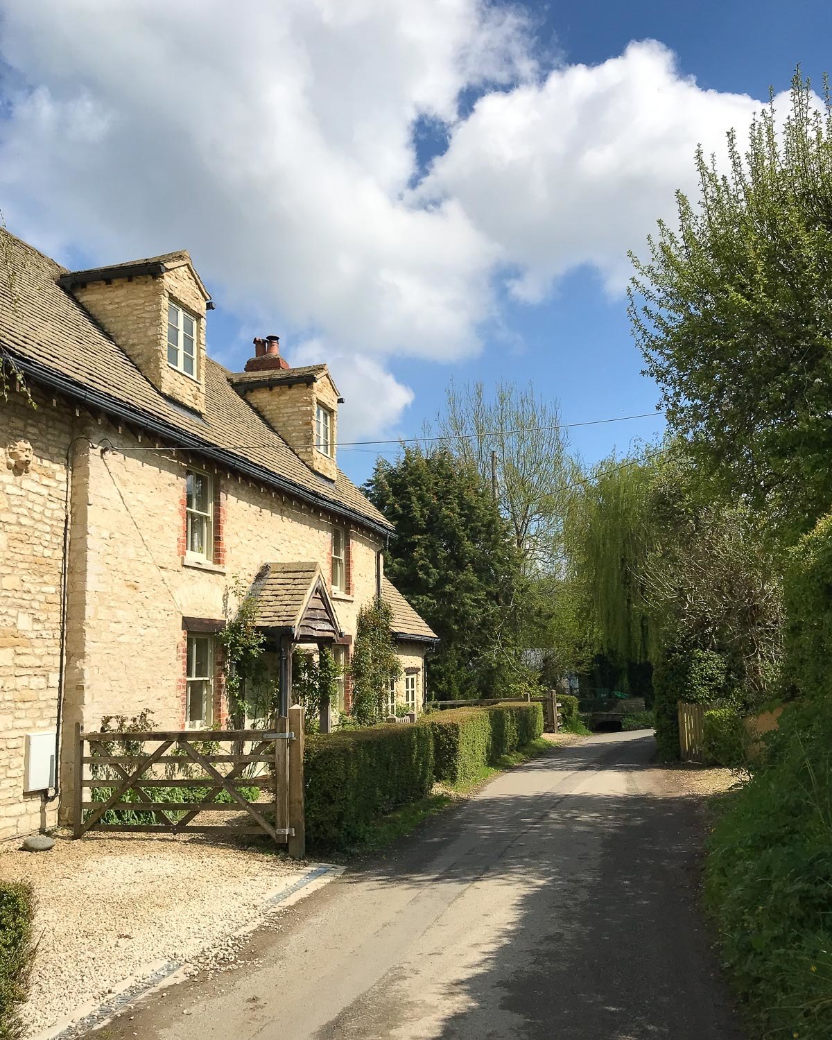 The pretty hamlet of Kilcott on the Cotswold Way