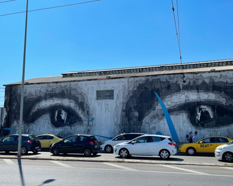 Mona Lisa eyes by INO in Gazi, Athens Photo: Heatheronhertravels.com