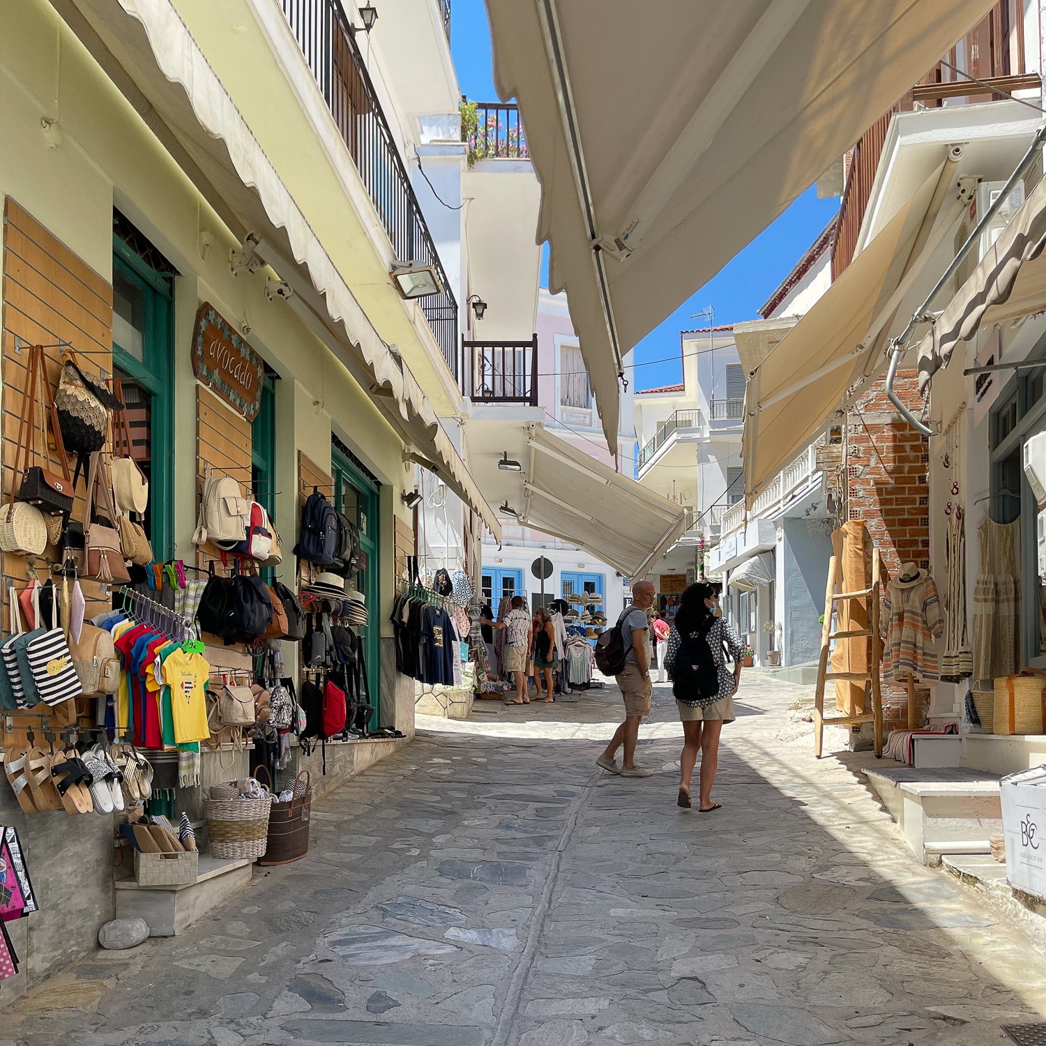 Shopping in Skopelos town Photo Heatheronhertravels.com