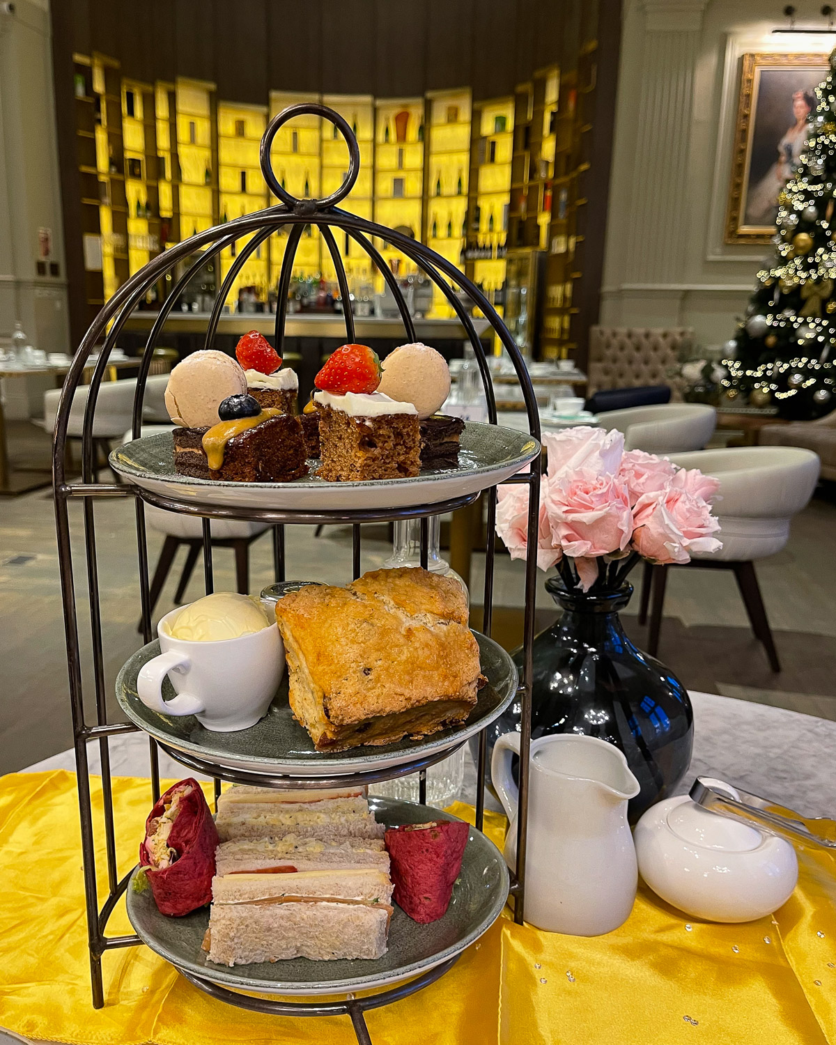 Afternoon tea at Majestic Hotel in Harrogate Photo Heatheronhertravels.co,