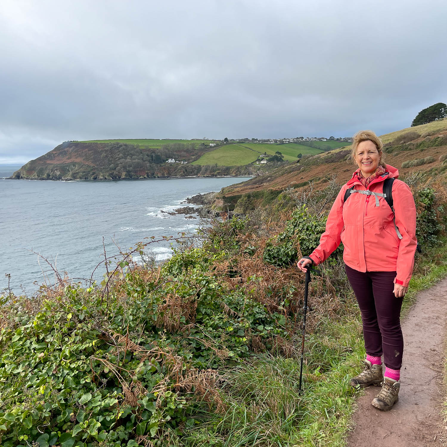 Walking on the South West Coastal Path near Talland Bay Cornwall Photo Heatheronhertravels.com