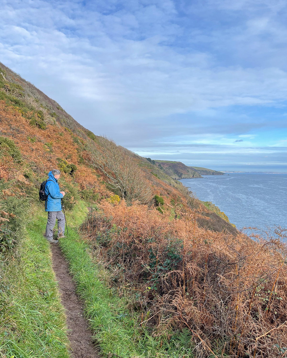 Walking on the South West Coastal Path near Talland Bay Cornwall Photo Heatheronhertravels.com