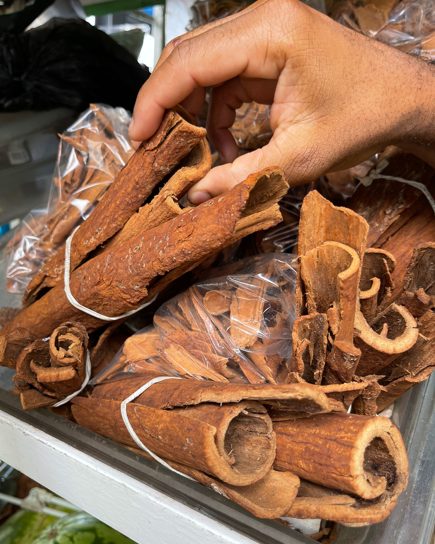 Cinnamon bark Castries market Saint Lucia Photo Heatheronhertravels.com
