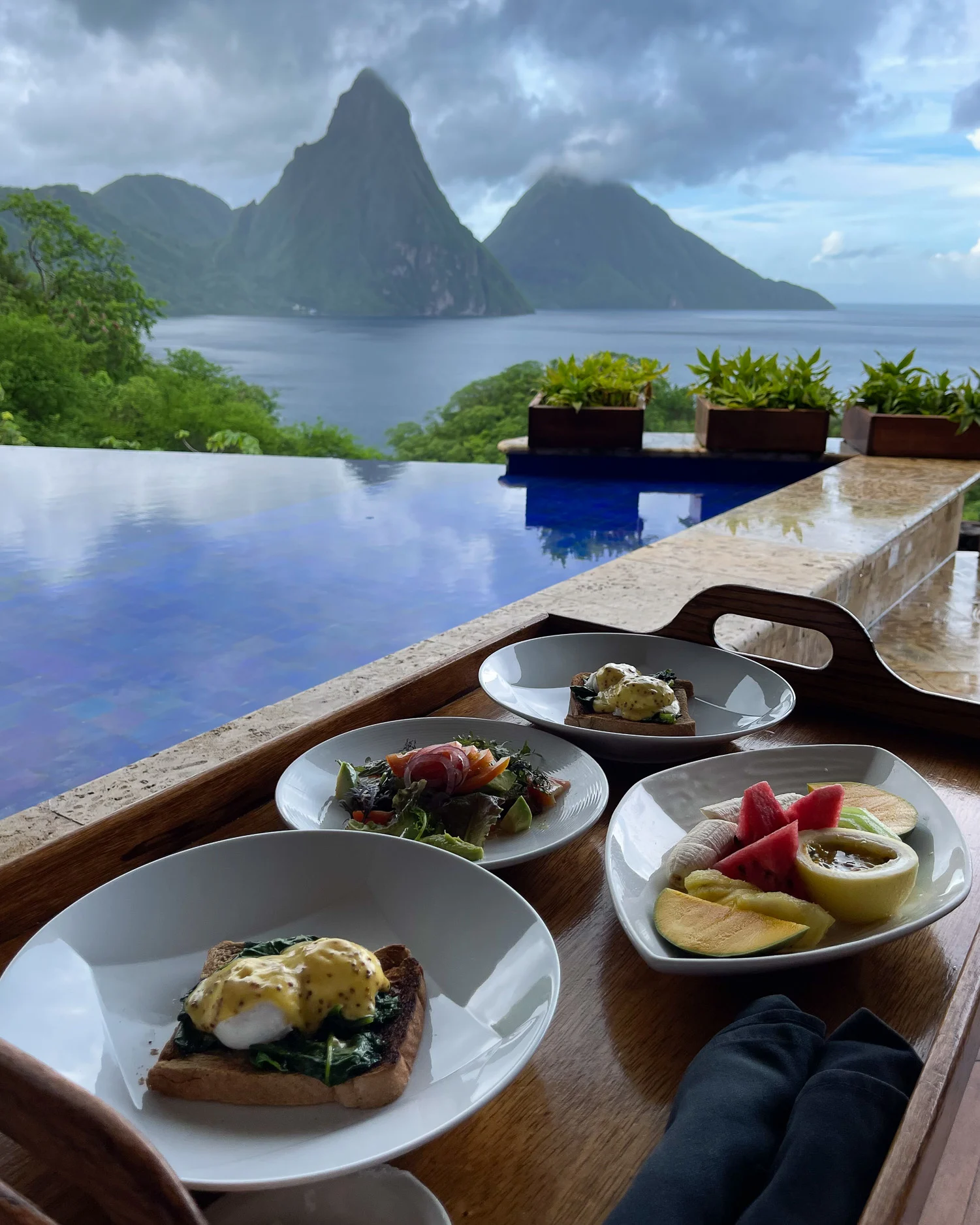 Breakfast at Jade Mountain St Lucia Photo Heatheronhertravels.com