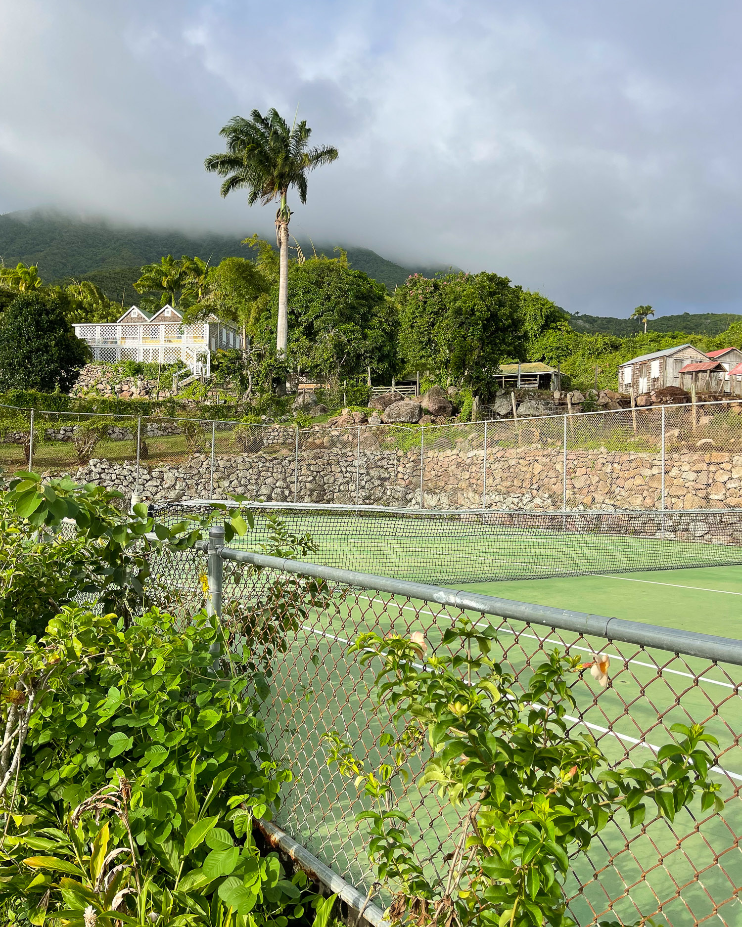 Tennis court at The Hermitage Nevis Photo Heatheronhertravels.com