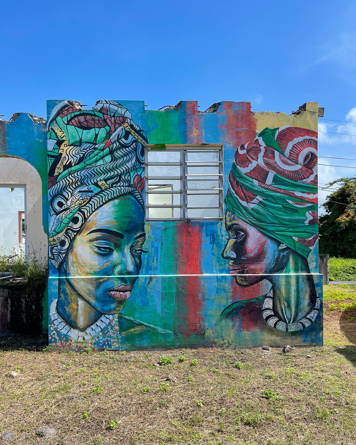 Vaughn Anslyn mural Charlestown Nevis Photo Heatheronhertravels.com