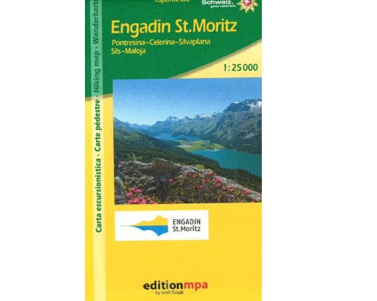 Engadin St Moritz topographic hiking map