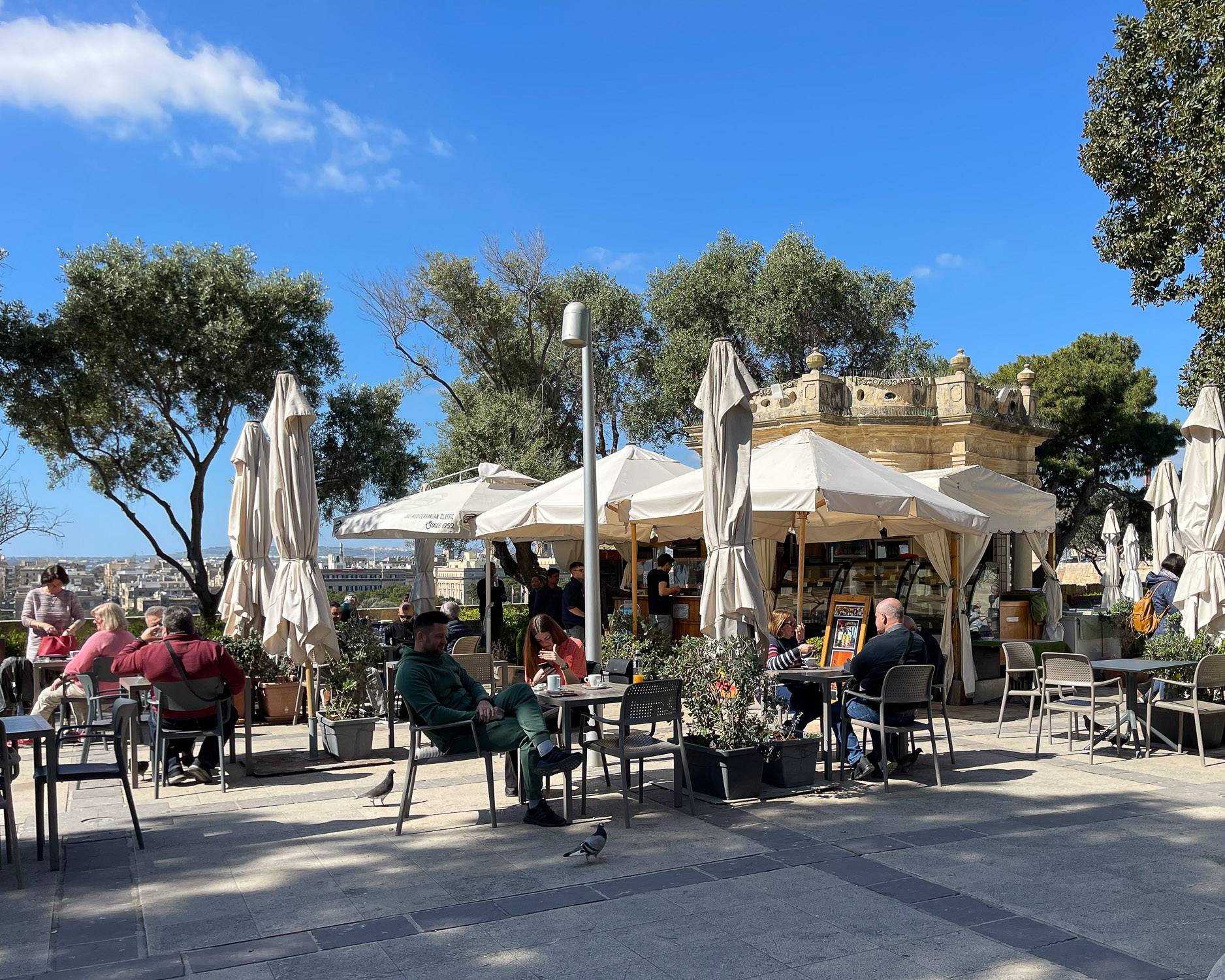 Cafe in Upper Barrakka Gardens Valletta Malta Photo Heatheronhertravels.com